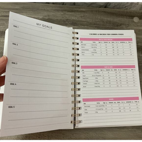 NEW Food & Fitness Journal Spiral Bound Book Notes - Picture 5 of 7